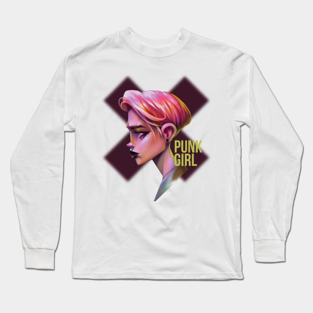 punk girl Long Sleeve T-Shirt by ivanOFFmax